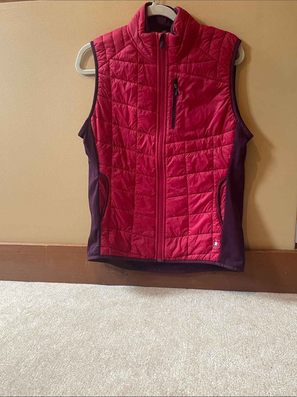 Smartwool Women's Quilted Vest in Pink with Purple Sides
